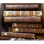 A collection of 19th century leather bound editions, to include: of verse, Chants du Soldat,