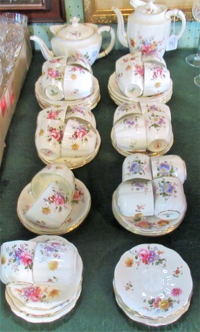 An extensive part-Royal Crown Derby 'Posies' tea and coffee set.