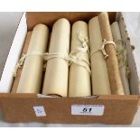 A collection of 20th century parchment and silk scrolls.