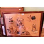 A collection of framed prints of dogs after Pollyanna Pickering and other hands.