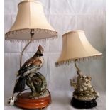 A 20th century Capodimonte finely modelled resin figural table lamp,