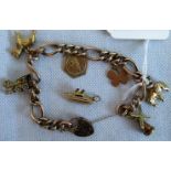 A 9ct gold charm bracelet,