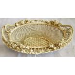 A 20th century Belleek four strand porcelain oval basket,