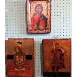 Three 20th century gilt decorated icons. Condition Report: Overall condition good.