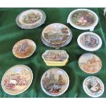 A collection of ten F R Pratt of Fenton and other pictorial pot lids, to include: 'Strasbourg',