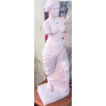 A simulated marble statuette of a young classical female,