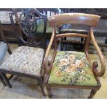 An early Victorian mahogany carver dining chair,