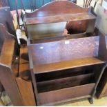 An early 20th century oak book trough/newspaper stand,