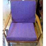 A circa 1960's/70's George Stone of High Wycombe low armchair.