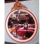 A 19th, later white and gilt painted over mantle mirror,