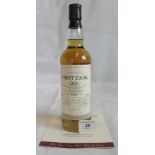 A bottle of 1989 First Cask Glen Rothes Speyside Single Malt Scotch Whisky.