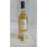 A bottle of 1980 First Cask Glenlivet Speyside Single Malt Scotch Whisky.