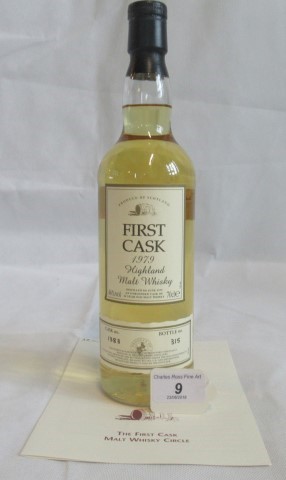 A bottle of 1979 First Cask Dallas Dhu Highland Single Malt Scotch Whisky.