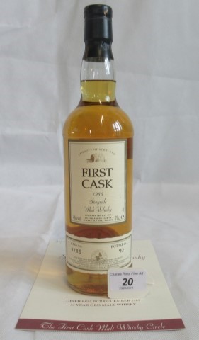 A bottle of 1985 First Cask Cragganmore Speyside Single Scotch Malt Whisky.