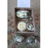 A box of miscellaneous silver plate.