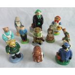 A collection of eleven Wade Whimsies, to include: Andy Capp, Toad Wind in the Willows, Camping Bear,