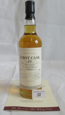 A bottle of First Cask Ardmore Speyside Single Malt Scotch Whisky.