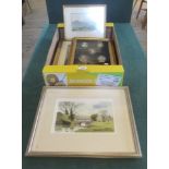 A quantity of framed and glazed watercolours, Clay Mill, Hugh Brandon, Bridget Sherborne,