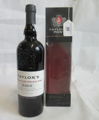 A bottle of Taylor's 2000 Vintage Port.