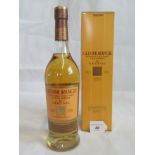 A bottle of Glenmorangie Single Malt Scotch Whisky.