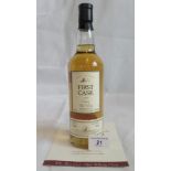 A bottle of 1986 First Cask Highland Park Ornkey Single Malt Scotch Whisky.