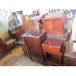 A collection of nine items of miscellaneous furniture, to include: rising top piano stool,