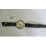 International Watch Company: A gentleman's over-sized wristwatch, brush silvered dial,