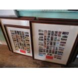 A large collection of cigarette cards in framed and glazed mounts, titled Queen Elizabeth I,