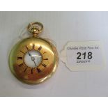 A half-hunting cased minute repeating watch, outer enamel chapter ring, white enamel dial,