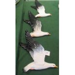 A set of three graduated Beswick seagulls.