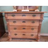 A 19th century Continental pine chest of drawers.