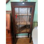 An Edwardian mahogany and inlaid single door china cabinet.