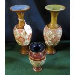 Three items of Doulton Lambeth Slaters pattern stoneware,