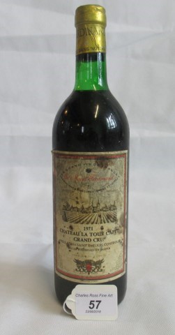 A bottle of 1971 Chateau La Tour Capet Grand Cru.