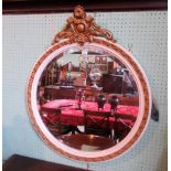 A 19th century white and gilt painted over mantle mirror,