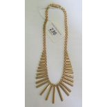 A 9ct gold fringe necklace,