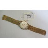 Watches of Switzerland: A gentleman's 9ct gold slim wristwatch,