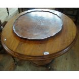 A 19th century oak tip-top table, together with a rosewood tray top.