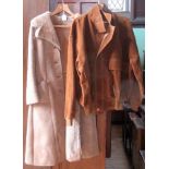 A lady's suede and sheepskin coat, together with a gentleman's suede jacket.