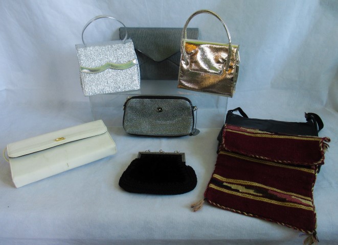 A collection of seven miscellaneous ladies handbags.