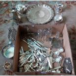 A large quantity of miscellaneous silver plate.