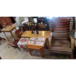 A collection of mid-20th century furniture, to include: G-plan style armchair, oak coffee table,