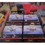 Five Corgi aviation models: Spitfire MK11, Bae Harrier Jump Jet, a Westland Lysander,