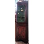 A 19th century mahogany corner cupboard,