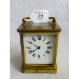 An early 20th century brass cased five glass carriage clock, with eight day gong striking movement,