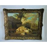 An 18th century gilt framed oil on canvas, School of George Moorland,