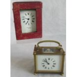 A 19th century brass carriage clock, bearing the maker Mappin & Webb, London, in original case,