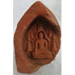 A Burmese Votive plaque of Buddha, circa 11th/12th century,