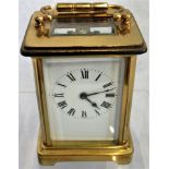 A 19th century brass and five glass carriage clock.