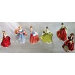 A collection of six Royal Doulton ladies, to include: Fair Lady HN2832, Morning Breeze HN3313,